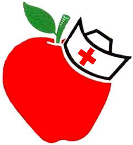 red apple wearing a nurse's cap